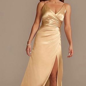 Charmeuse Draped Strappy Bridesmaid Dress